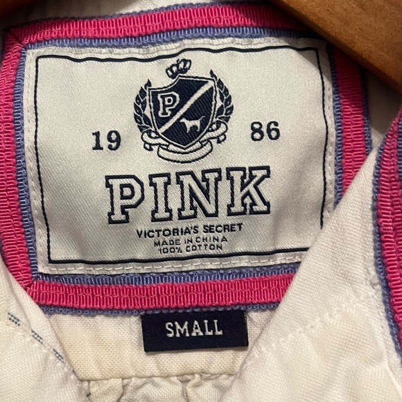 RARE VTG Pink Victoria Secret long sleeve Sz S embroidered button down shirt - Picture 4 of 5